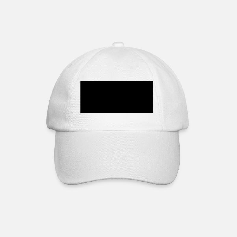 Black - Baseball Cap - white/white