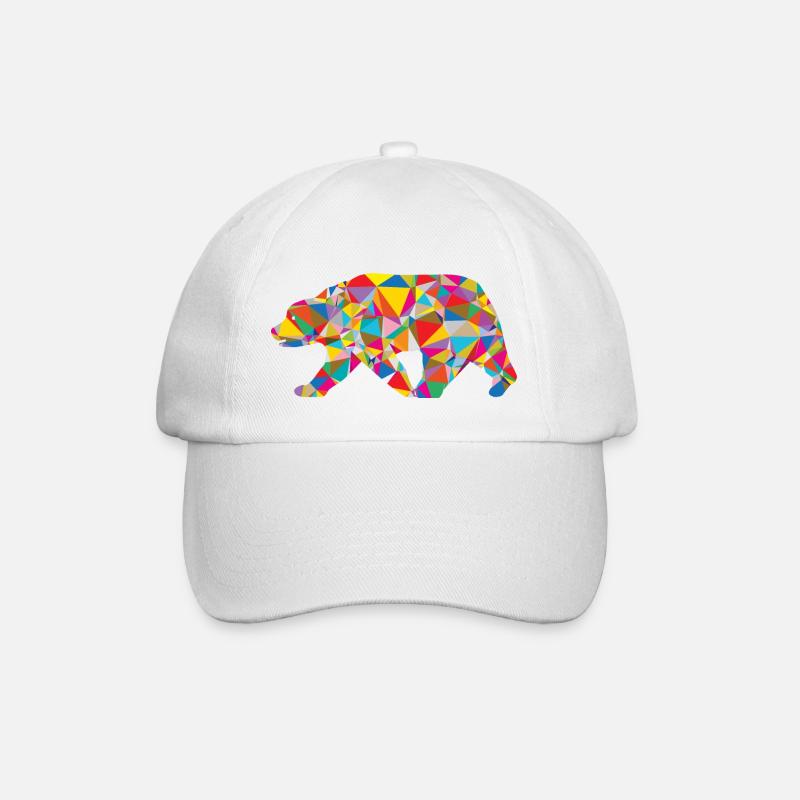 Ours - Low Poly - Art - Casquette classique - blanc/blanc