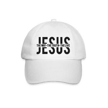 Jesus, the way, the truth, the live - Baseballkappe - Weiß/Weiß - Vorne