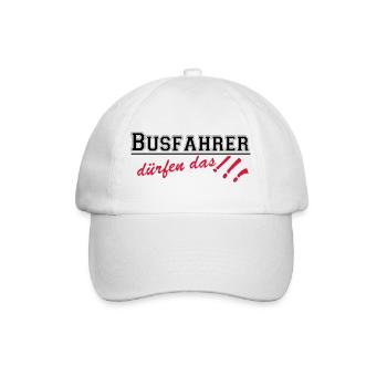 Busfahrer Bus Omnibus Kraftfahrer dürfen...(25) - Baseballkappe - Weiß/Weiß - Vorne