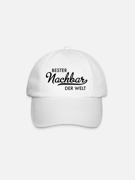 Bester Nachbar der Welt - Baseballkappe - Weiß/Weiß