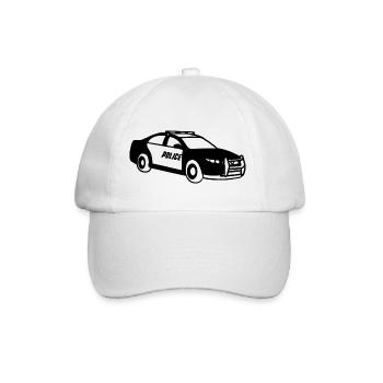 Police - Police car - Baseball Cap - white/white - Front