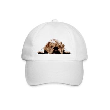English bulldog - Baseball Cap - white/white - Front