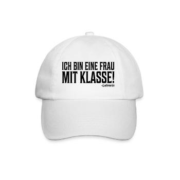 Lehrerin Pädagogin Frau mit Klasse Spruch Sprüche - Baseballkappe - Weiß/Weiß - Vorne