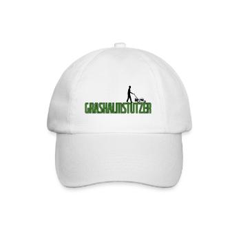 Grashalmstutzer Rasenmäher Gärtner Geschenkidee - Baseballkappe - Weiß/Weiß - Vorne