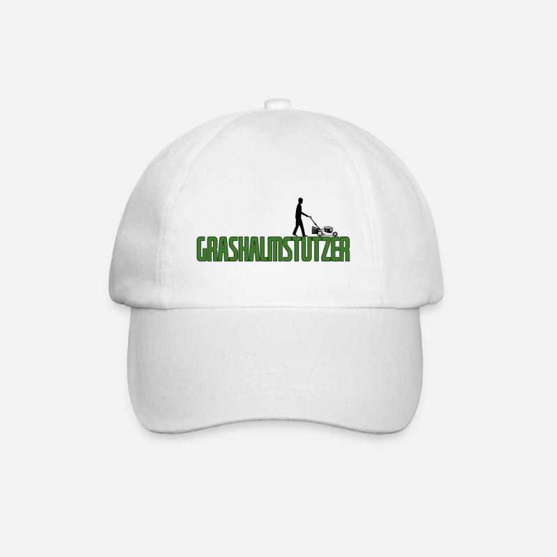 Grashalmstutzer Rasenmäher Gärtner Geschenkidee - Baseballkappe - Weiß/Weiß