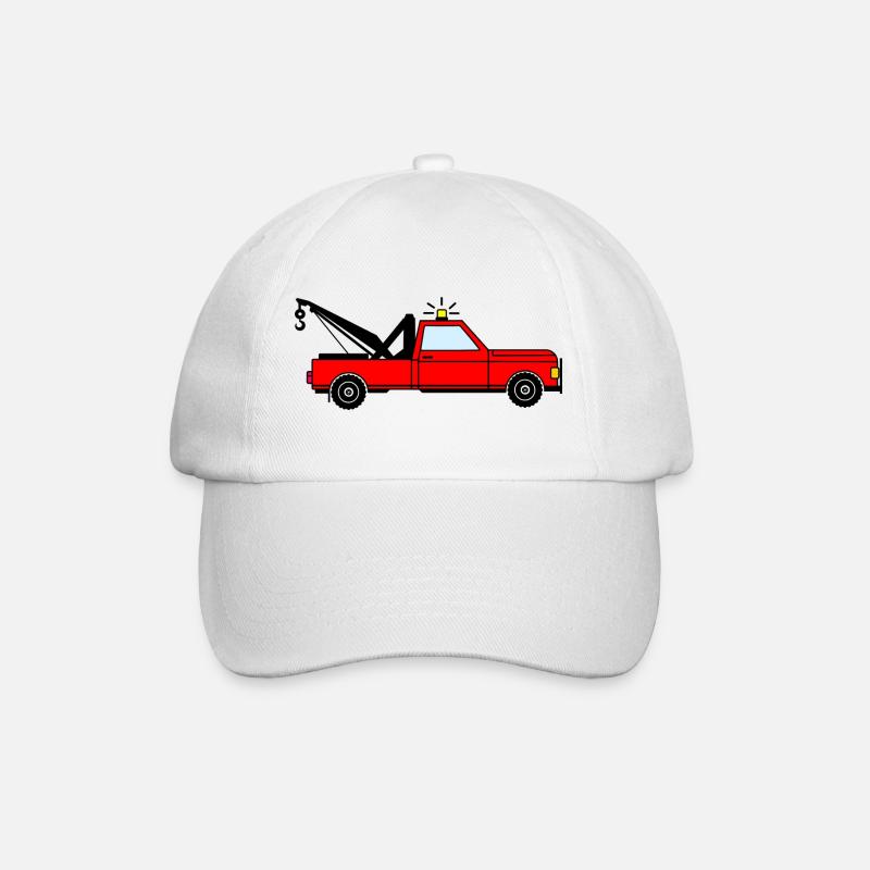 Abschleppwagen rot - Baseballkappe - Weiß/Weiß