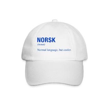 NORWEGEN Norway Norwegische Sprache Norwegisch - Baseballkappe - Weiß/Weiß - Vorne