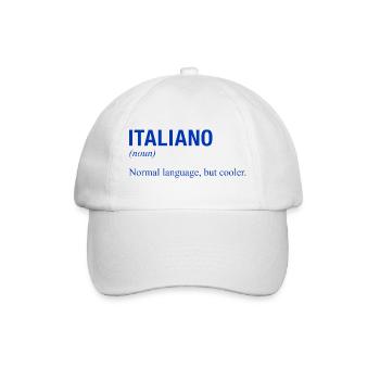 ITALIAN Language Italienisch sprechen Italien - Baseballkappe - Weiß/Weiß - Vorne