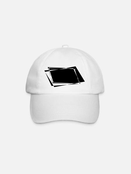 Skewed Background - Baseball Cap - white/white