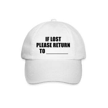 if lost please return to - Baseballkappe - Weiß/Weiß - Vorne