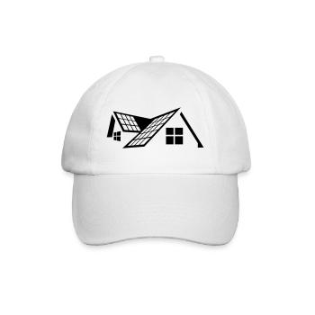 House roof with solar panels - Baseball Cap - white/white - Front
