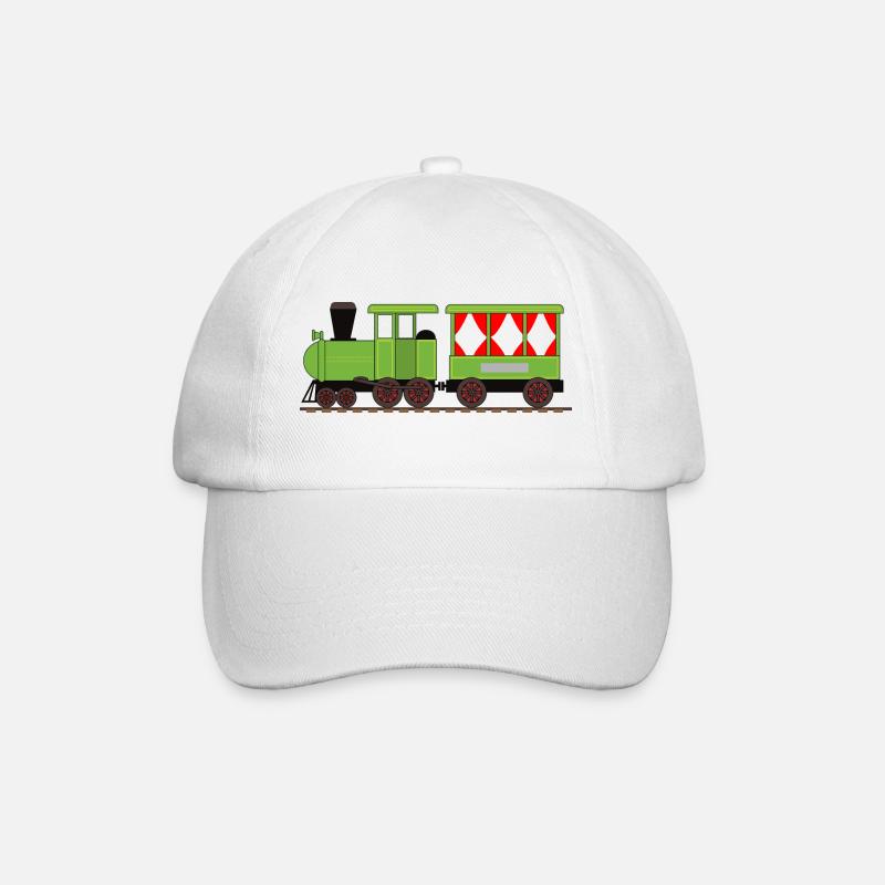 Dampflok Zug Eisenbahn - Baseballkappe - Weiß/Weiß