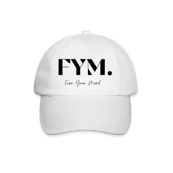 Free your mind, Motivationsspruch - Baseballkappe - Weiß/Weiß - Vorne