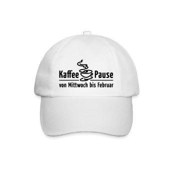 Kaffeepause Mittwoch bis Februar Büro-Humor Satire - Baseballkappe - Weiß/Weiß - Vorne