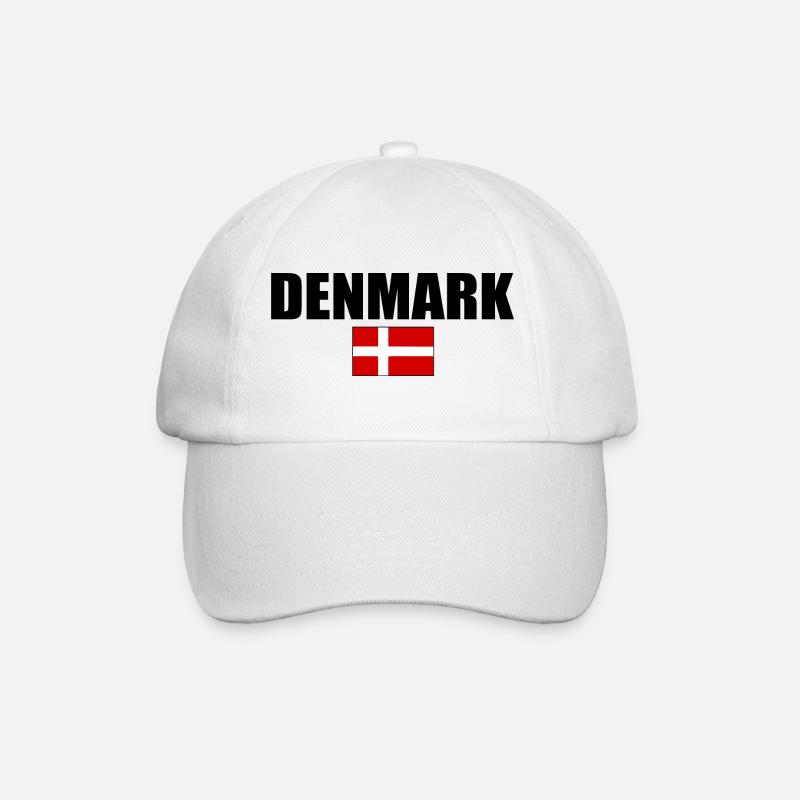 Dänemark - Baseballkappe - Weiß/Weiß