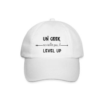 un geek ne vieillit pas il level up - Casquette classique - blanc/blanc - Devant