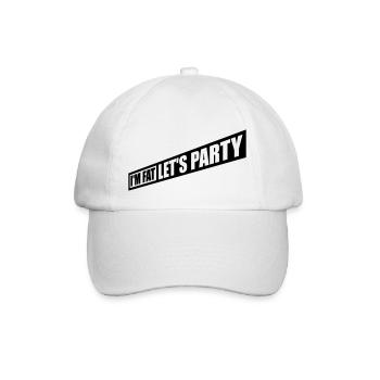 at the fat lets party - Baseball Cap - white/white - Front