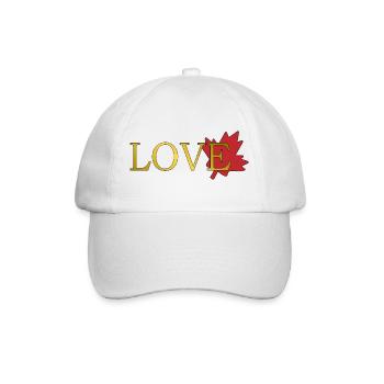 Liebe Maple Leaf von Kanada - Baseballkappe - Weiß/Weiß - Vorne