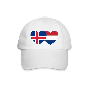 Iceland Holland Flag Heart - Baseball Cap - white/white - Front