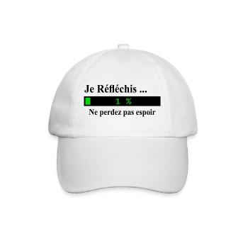Je réfléchis ne perdez pas espoir - Casquette classique - blanc/blanc - Devant