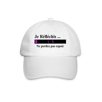 Je réfléchis ne perdez pas espoir - Casquette classique - blanc/blanc - Devant