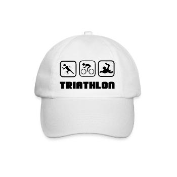 Marathon Triathlon Running Jogging Biking Cycling - Baseball Cap - white/white - Front