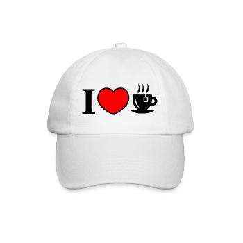 Herz und eine Tasse Tee - Baseballkappe - Weiß/Weiß - Vorne