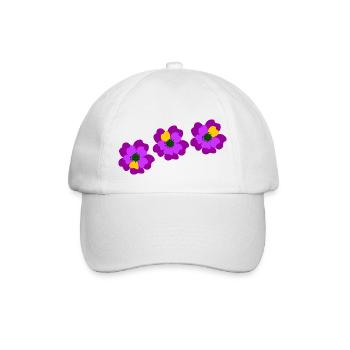 Flower power purple pink - Baseball Cap - white/white - Front