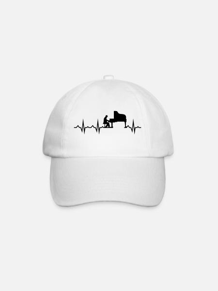 Klavier Musik Instrument - Baseballkappe - Weiß/Weiß