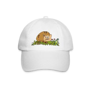 cat - Baseball Cap - white/white - Front