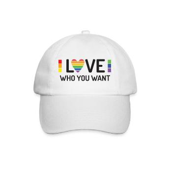 Pride Month - Liebe, wen du willst - Baseballkappe - Weiß/Weiß - Vorne