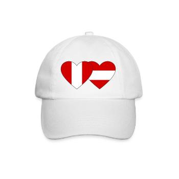 Peru Austria Heart Flag - Baseball Cap - white/white - Front