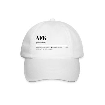 Définition humoristique de l'AFK' Gamer - Casquette classique - blanc/blanc - Devant
