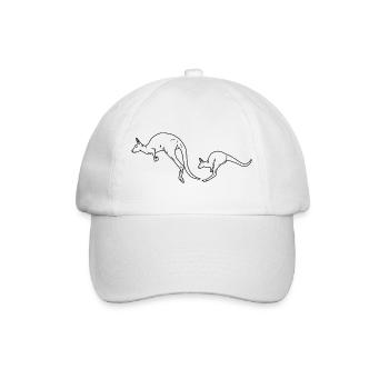 Känguru Mutter und Kind schwarzweiss - Baseballkappe - Weiß/Weiß - Vorne