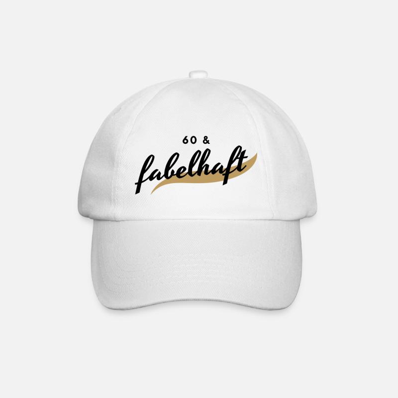 60 und fabelhaft - Baseballkappe - Weiß/Weiß