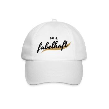 80. Geburtstag, 80 & fabelhaft - Baseballkappe - Weiß/Weiß - Vorne