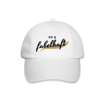 90. Geburtstag, 90 & fabelhaft - Baseballkappe - Weiß/Weiß - Vorne
