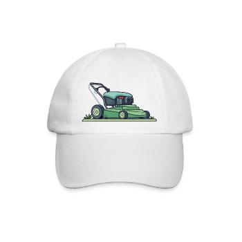 Rasenmäher - Baseballkappe - Weiß/Weiß - Vorne