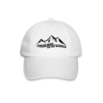 Scheiss drauf ich geh wandern lustiger Spruch - Baseballkappe - Weiß/Weiß - Vorne