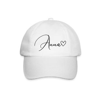 Anna Name Vorname Mädchen - Baseballkappe - Weiß/Weiß - Vorne