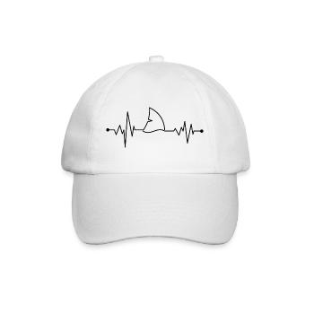 Heartbeat shark fin - Baseball Cap - white/white - Front
