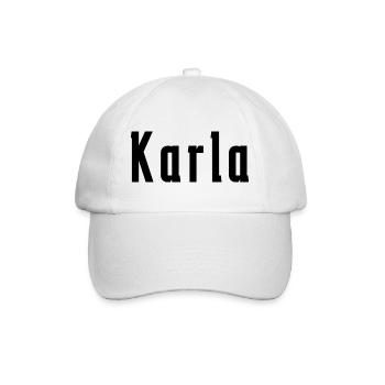 Karla Damen Mädchen Frauen Namen - Baseballkappe - Weiß/Weiß - Vorne