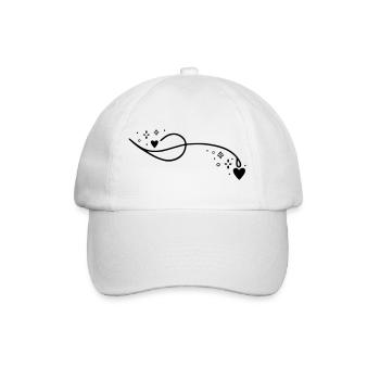 Ligne de coeur scintillant - Casquette classique - blanc/blanc - Devant