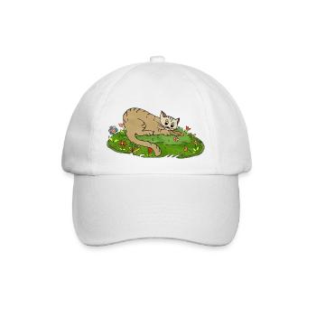 Cat - Baseball Cap - white/white - Front