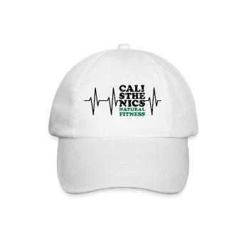 natural fitness calisthenics pulse heartbeat sport - Baseball Cap - white/white - Front
