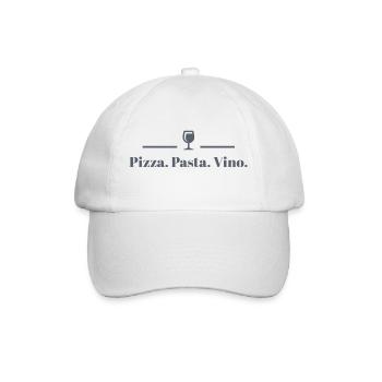 Pizza Vino Pasta - Baseballkappe - Weiß/Weiß - Vorne