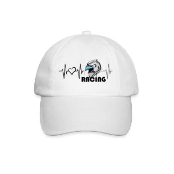Motorcycle Racing Heartbeat Heart Love Motorcycle - Baseball Cap - white/white - Front