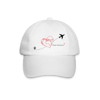 Ich liebe dich, wo immer du bist - Valentinstagsgeschenk - Baseballkappe - Weiß/Weiß - Vorne