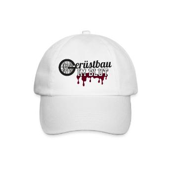 GERÜSTBAU im Blut 2 - Baseballkappe - Weiß/Weiß - Vorne